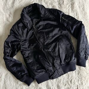 Zara Men's Midnight Navy Bomber Jacket